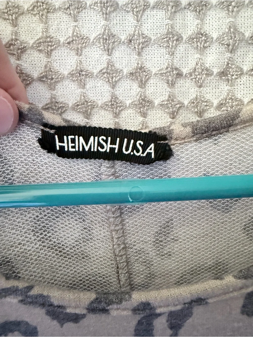HEIMISH USA Taupe & Charcoal Animal Print Top - Picture 2 of 5